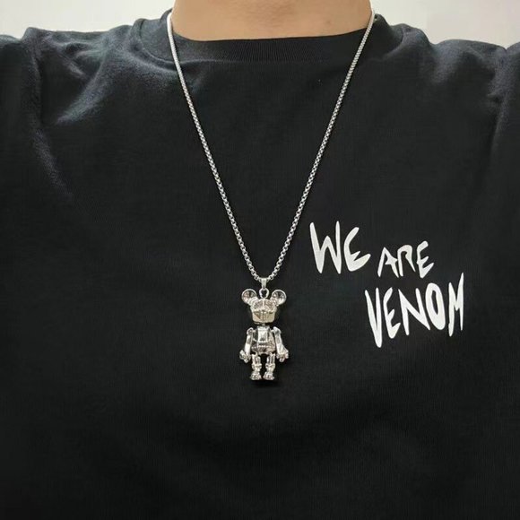 NEW! Robot Metal Bear W/ Moveable Limbs Necklace - AWESOME Unisex GIFT - Picture 5 of 7